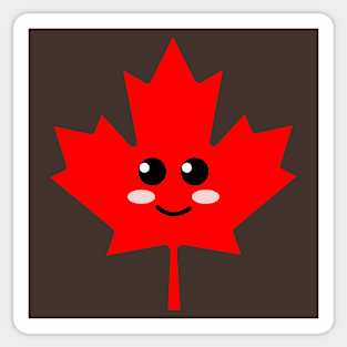 Cute Kawaii Style Canadian Maple Leaf _ Canada Day Sticker